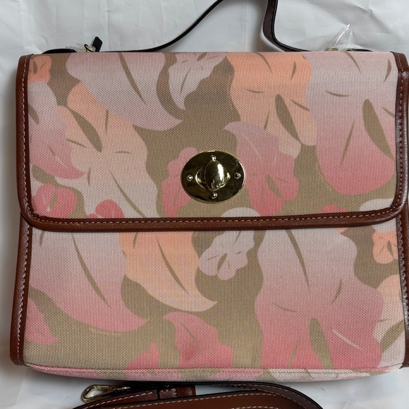 NWT Hawaiian Floral Pink and Brown Women's Bag - Picture 2 of 6